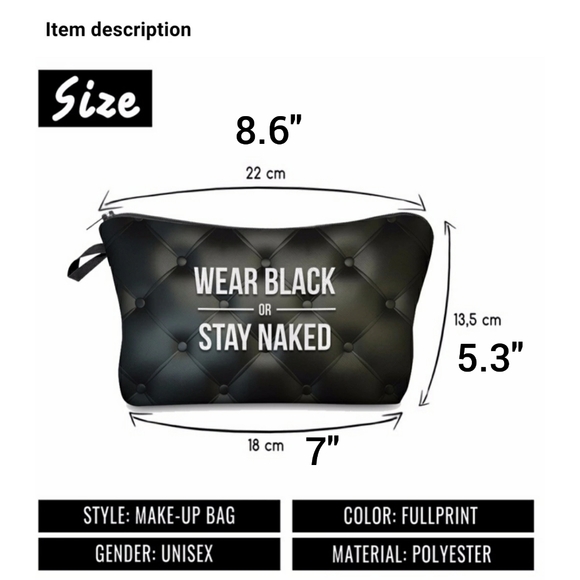 🧡IN STOCK🧡5⭐ "Wear Black..." Make Up Bag - Picture 3 of 8